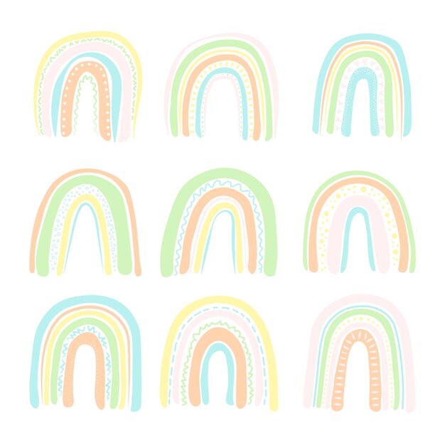 Rainbow set in scandinavian style