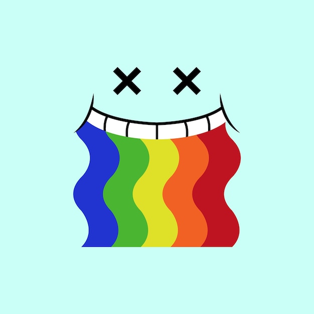 Vettore illustrazione di smiley arcobaleno