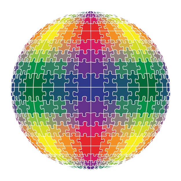 Rainbow sphere of puzzle