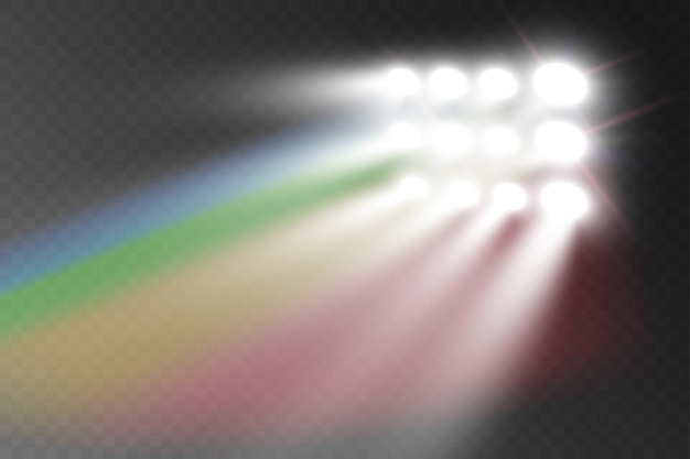 Vector rainbow spotlight lichtstralen spectrumvector lens flare effect magische regenboog schittering schittering.