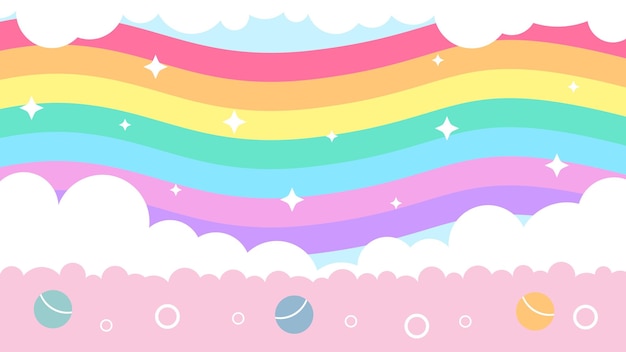 Rainbow Stars Cloud Vector For Kids