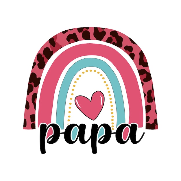 Типография Papa в стиле радуги для футболки и товаров