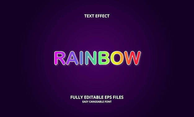 rainbow text effect design template
