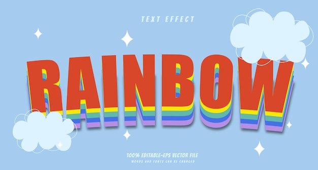 Rainbow text effect design vector