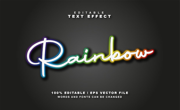 Rainbow text effect free vector