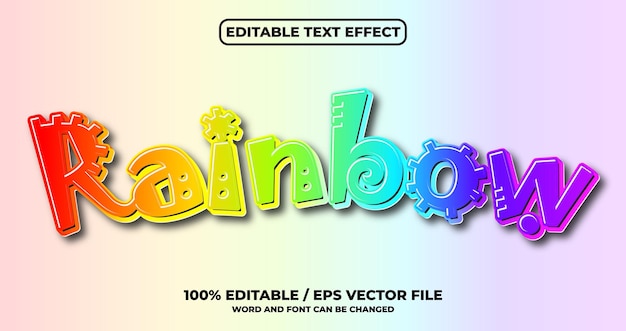 Vector rainbow text effect style