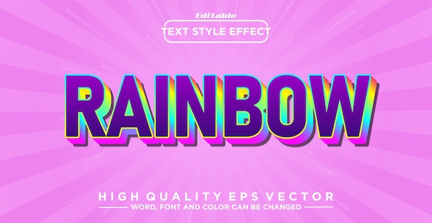 Rainbow text style effect editable