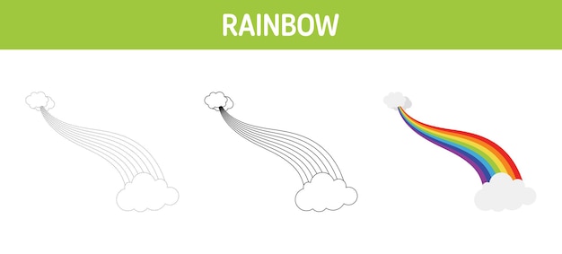 Обведение и раскрашивание радуги для детей
