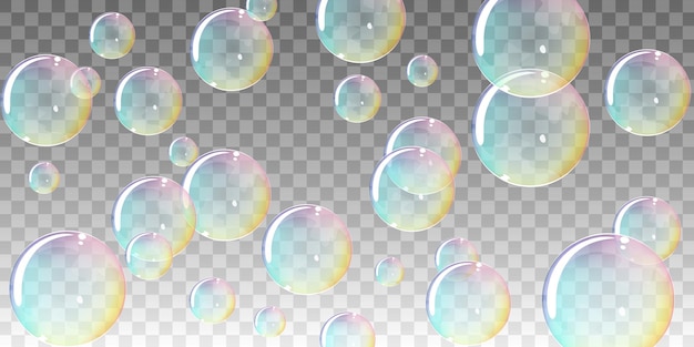 Rainbow transparent bubbles background