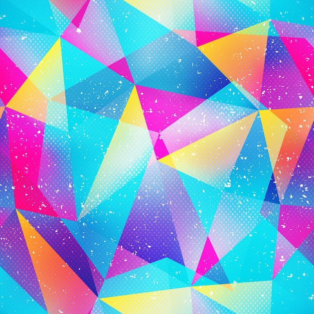 rainbow triangle seamless pattern with grunge effect