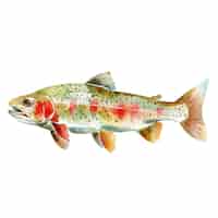 Vector rainbow trout vector illustration in watercolour style