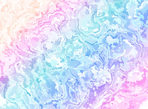 Rainbow watercolor background in blue pink purple colors vector abstract marble pattern pastel rainbow water texture unicorn watercolor banner magic color background design