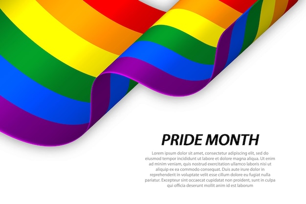 Rainbow wave flag for happy pride month background design