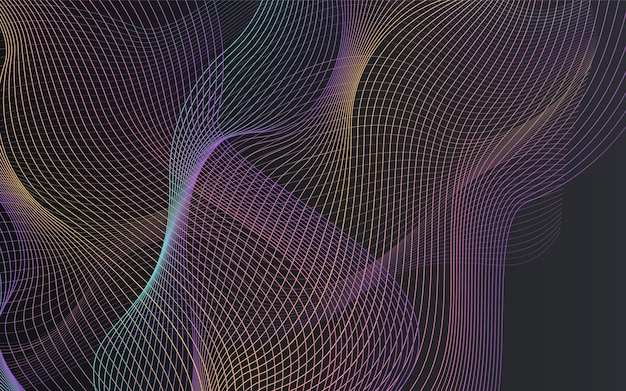 Vector rainbow wave light vector black background