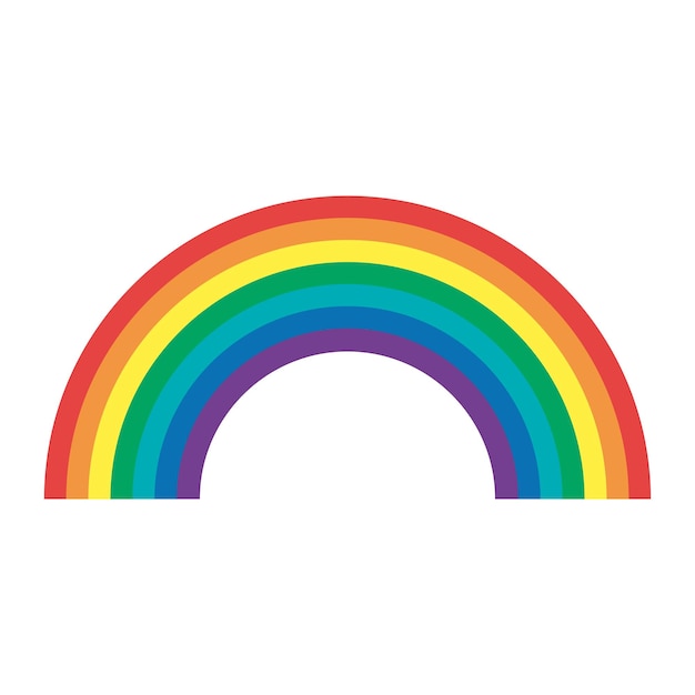 Rainbow on a white background flat style