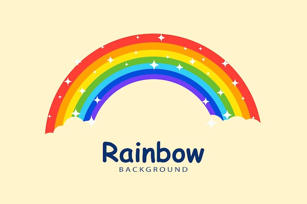 rainbow with cloud background template