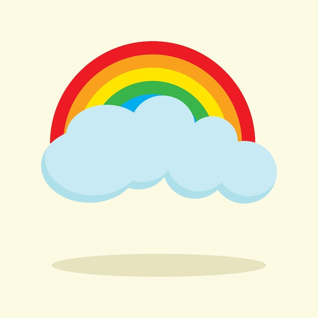 Rainbow with cloud illustration Vector Children book