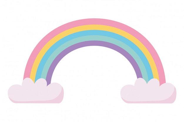 Rainbow with cloud  vector illustrator