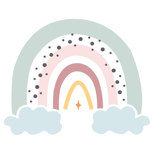 Premium Vector | A rainbow with a cloud and the word rainbow on it