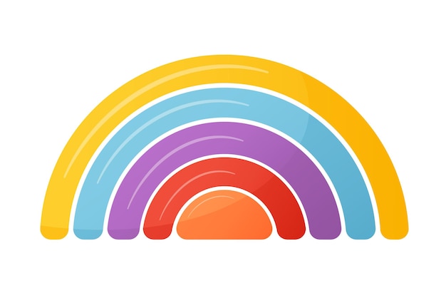 Rainbow wooden toy cartoon vector