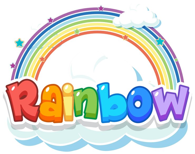 वेक्टर rainbow word logo on the cloud