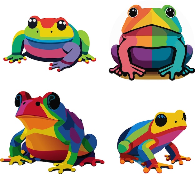 Vector rainbowfrogs