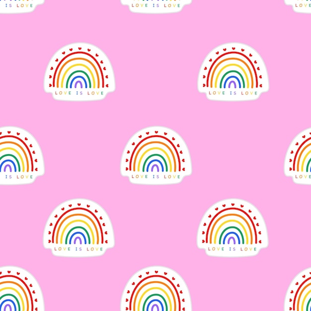 Rainbows on a pink background