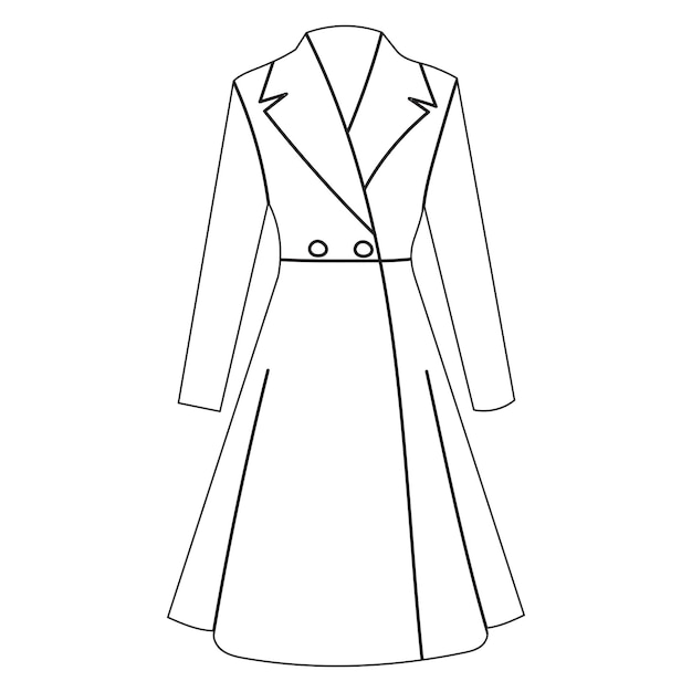 Raincoat sketch outline isolated vector