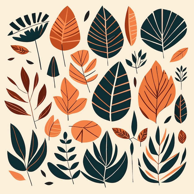 Premium Vector | Rainforest leaf graphics assortment