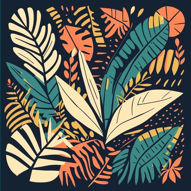 Vector rainforest leaf vector elements