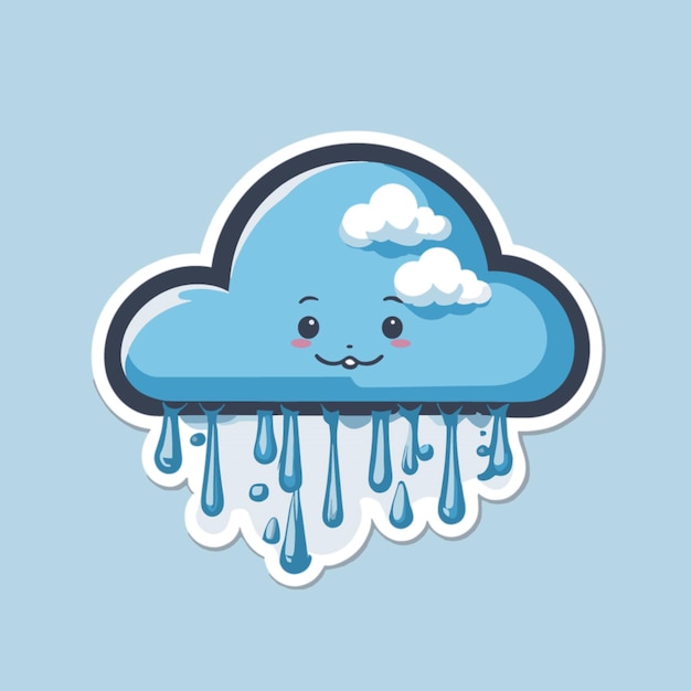 Vector raining cloud cartoon vector