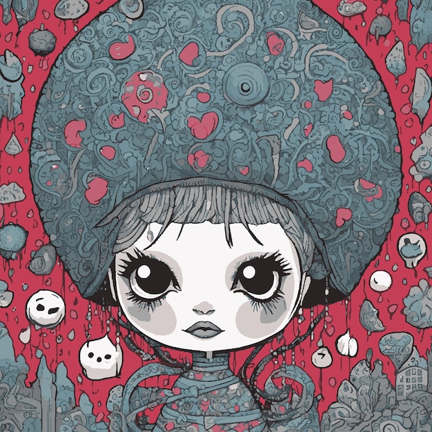 Raining Doll Illustration