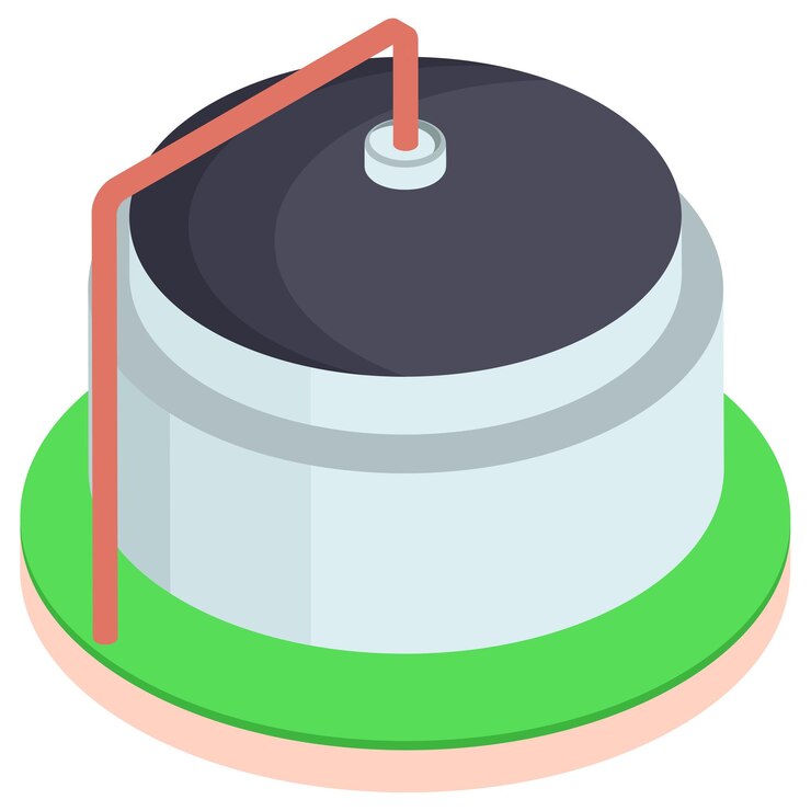 Vector rainwater harvesting tank isometric concept rapid sand filter vector icon design water treatment