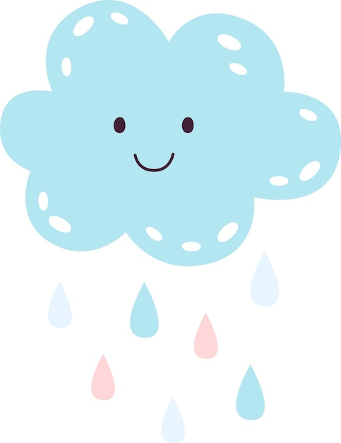 Vector rainy cloud character