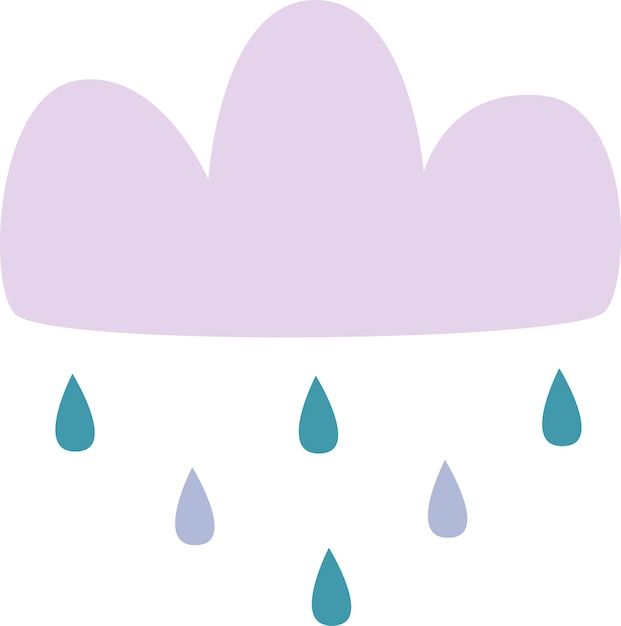 Vector rainy cloud illustration