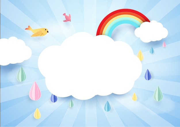 rainy and cloud with rainbow