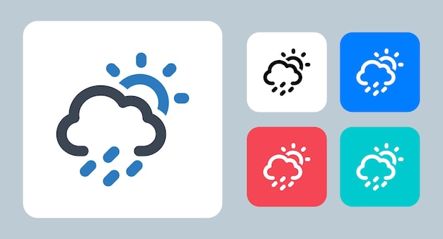 Rainy Day icon vector illustration line outline icons