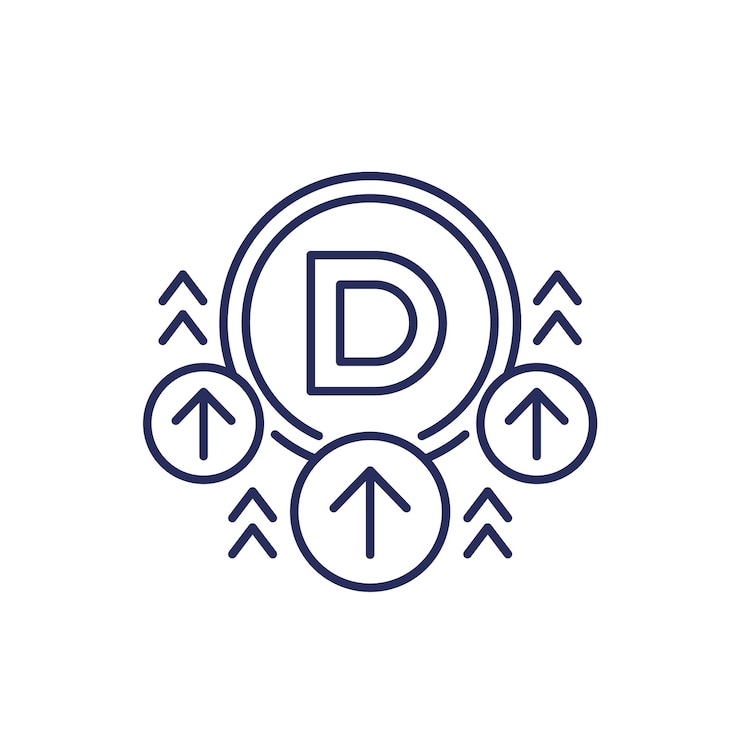 Vector raise vitamin d level line icon