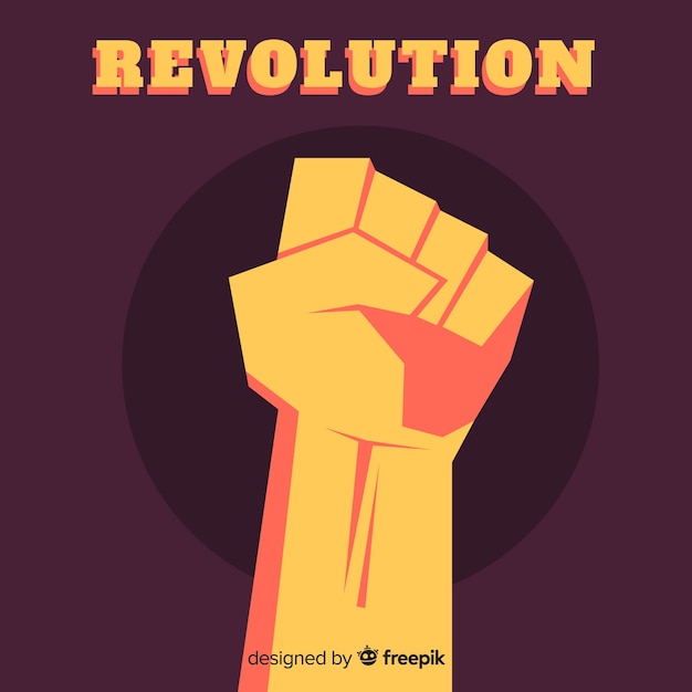 Vector raised fist for revolution