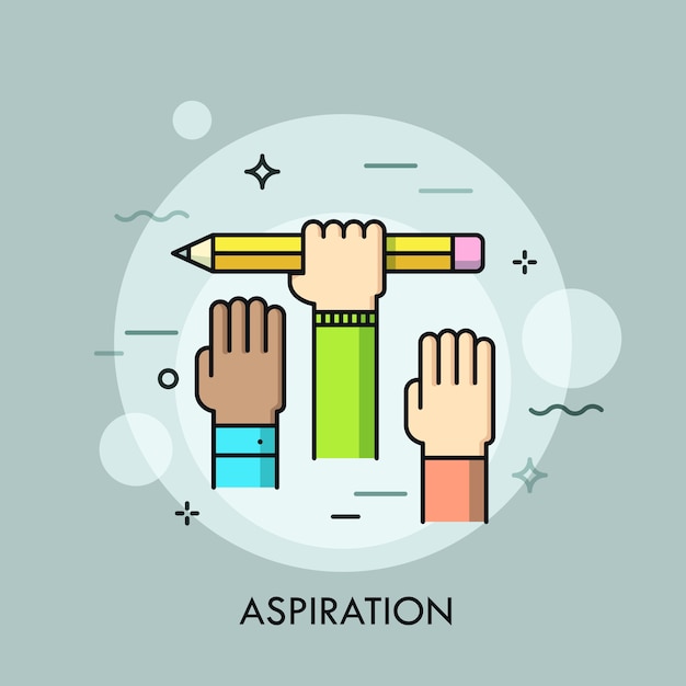 Premium Vector | Raised human hands. concept of aspiration, ambition of goal  achieving, intention, endeavor.