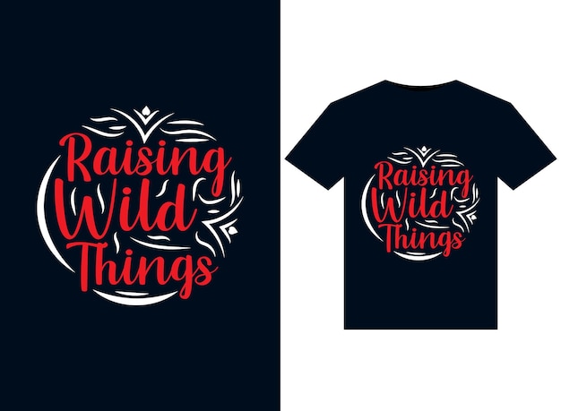 인쇄용 티셔츠 디자인을 위한 Wild Things 삽화 키우기