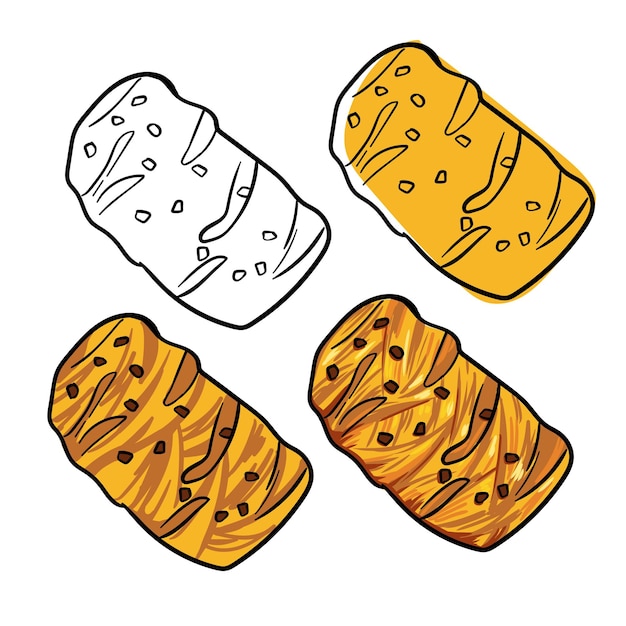 Raisins bake Pastry vector illustration variant