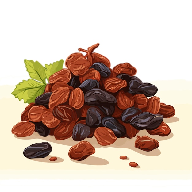 Vector raisins vector on white background