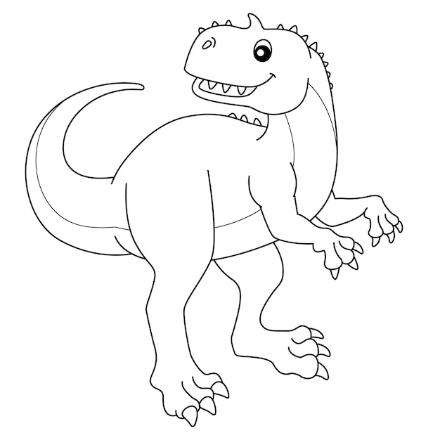 Rajasaurus coloring isolated page for kids