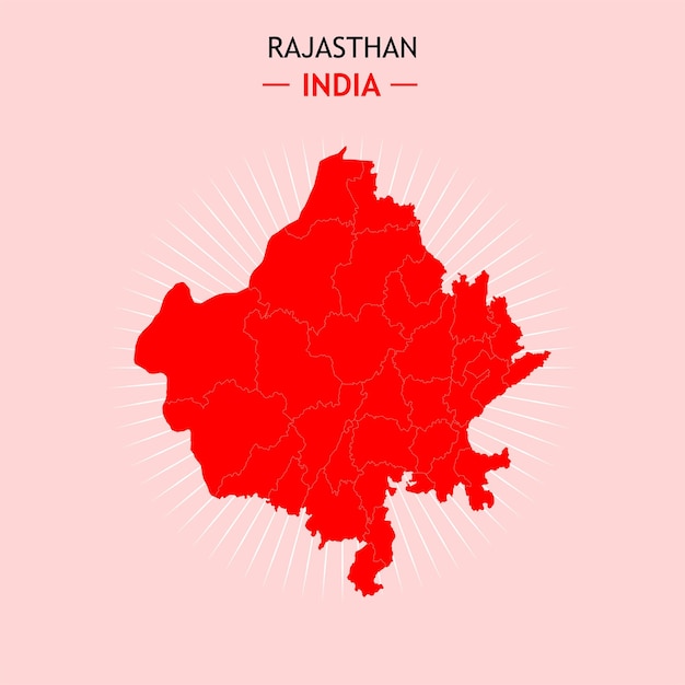 Vector rajasthan map of india vector ilustration