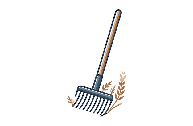 Rake farm single tools vector illustration design