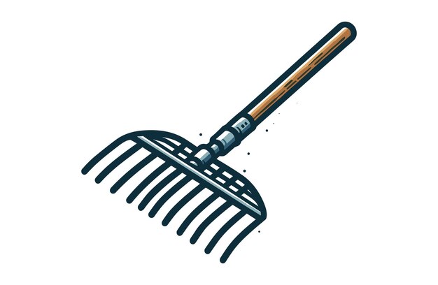 Vector rake farm single tools vector illustration design