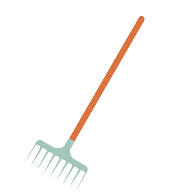 Vector rake flat icon isolated on white background