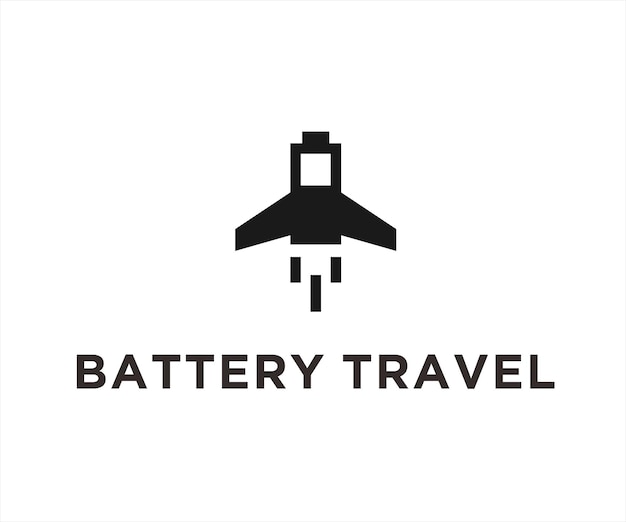 raket batterij logo ontwerp vectorillustratie