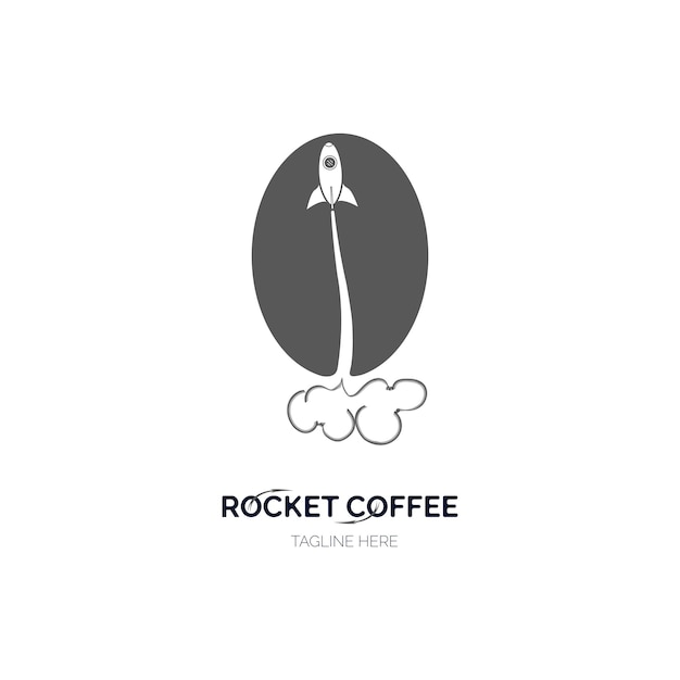 raket koffie logo sjabloonontwerp vector voor merk of bedrijf en andere